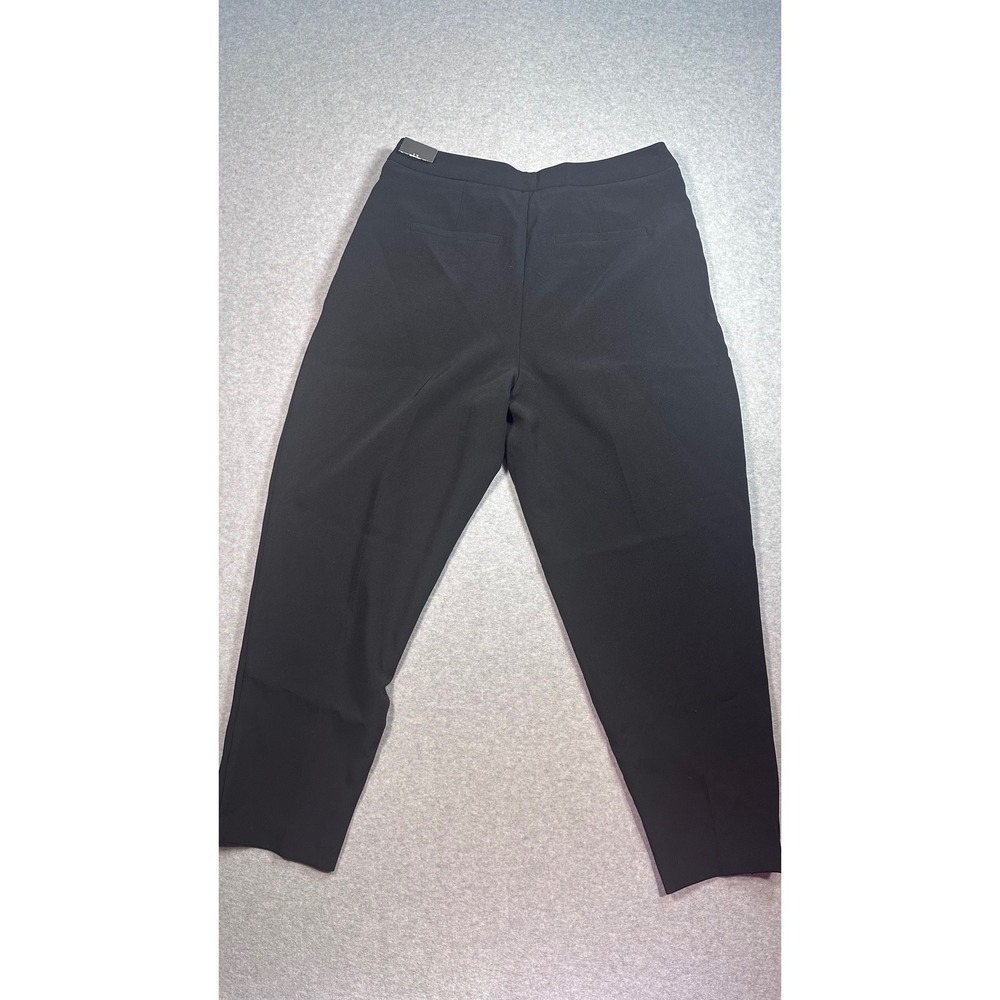 Worthington Womens Black Pleated Ankle Pants Size 12 NWT Tapered Slit Hem Dress - Picture 9 of 10